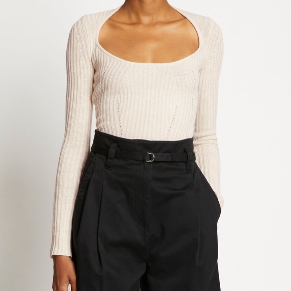 Proenza Schouler Sweaters - Proenza Schouler White Label Ribbed-Knit Sweater Cream Size L
